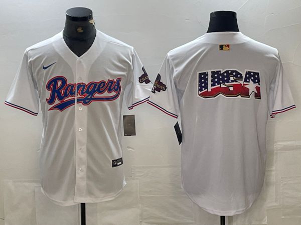 Men Texas Rangers Blank White Game Nike 2024 MLB Jersey style 5